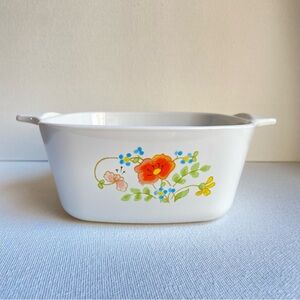 Vintage Corning Ware Corelle Wildflower floral small square casserole dish